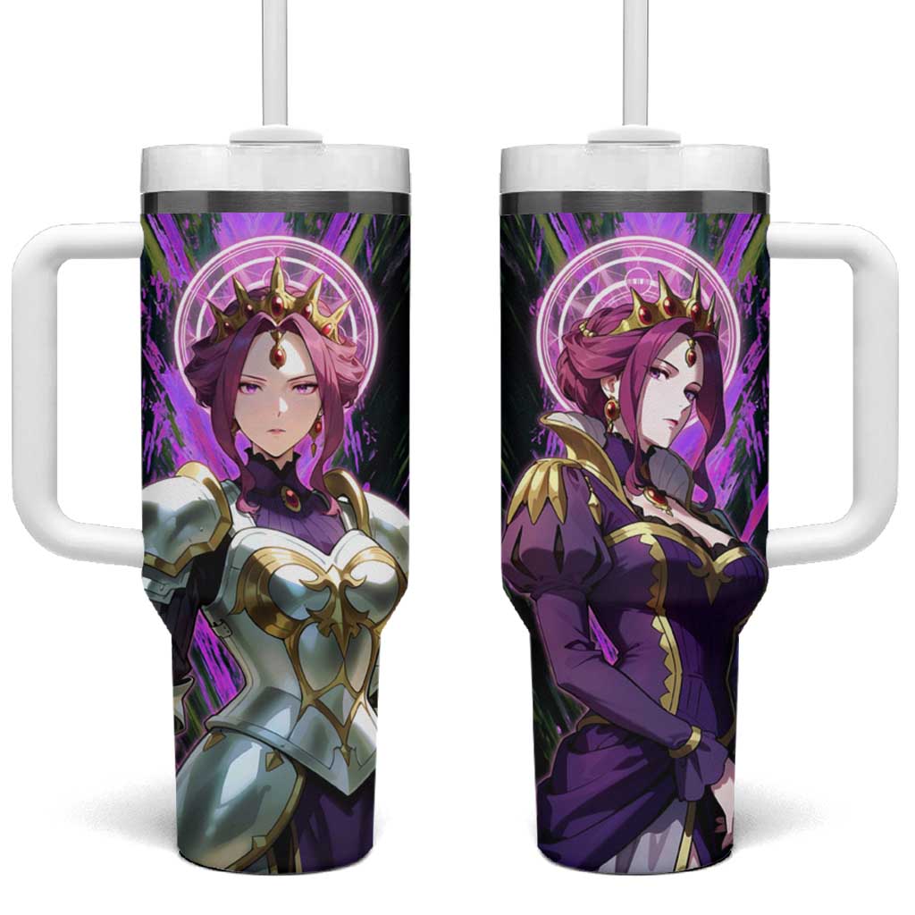 Mirellia Q Melromarc The Rising of the Shield Hero Tumbler With Handle with Queen Armor and Magical Emblem Background TS04