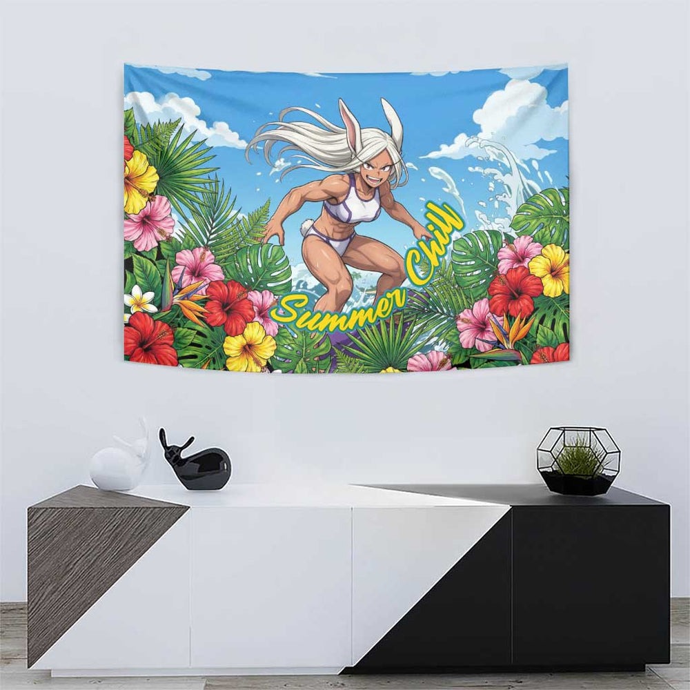 Mirko Summer Chill Tapestry Tropical Anime Surfing Power TS04 Mirko Summer Chill Tapestry Tropical Anime Surfing Power TS04