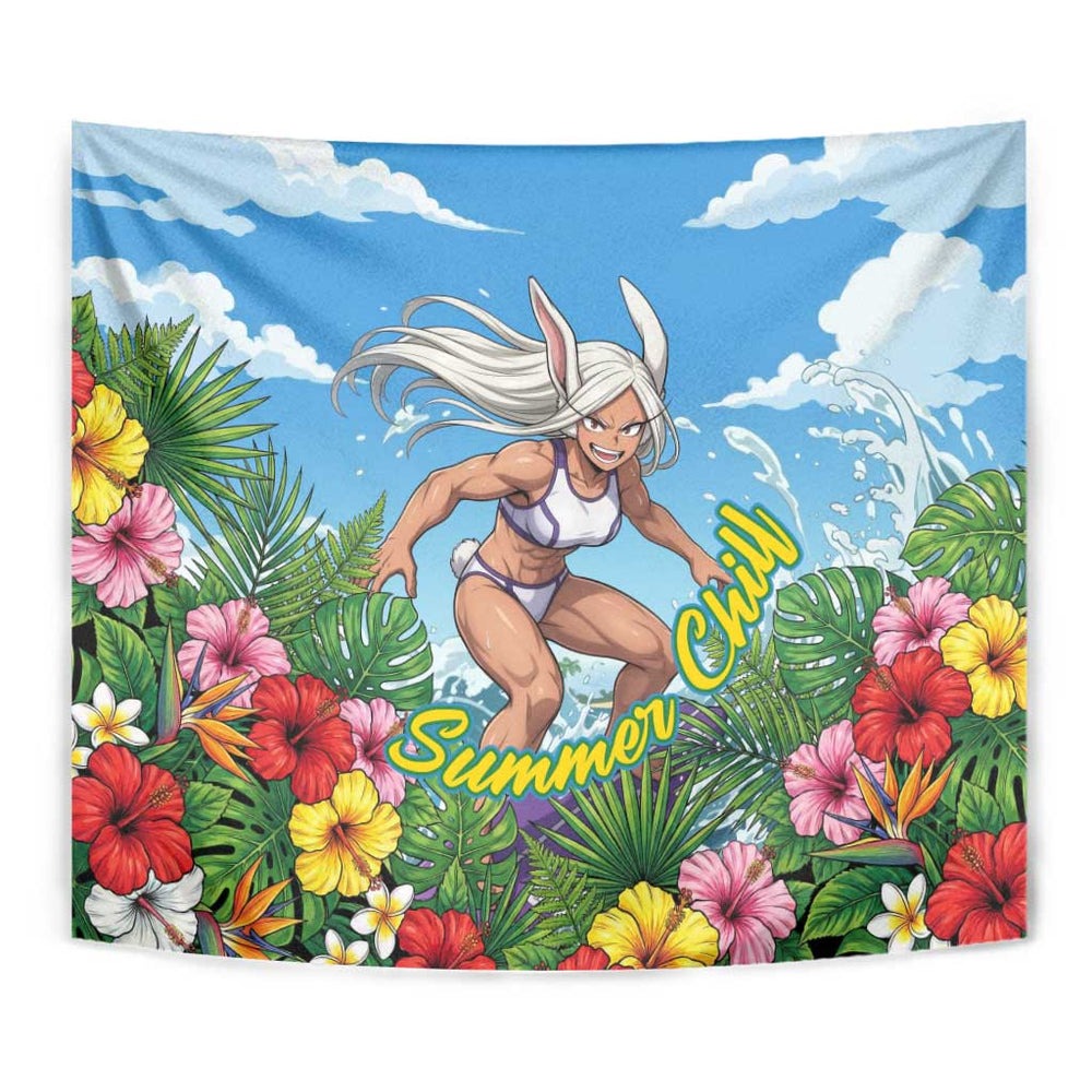 Mirko Summer Chill Tapestry Tropical Anime Surfing Power TS04 Mirko Summer Chill Tapestry Tropical Anime Surfing Power TS04