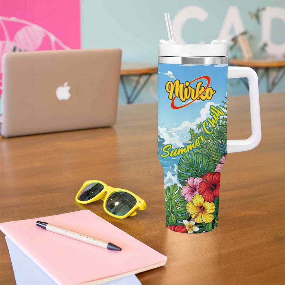 Mirko Summer Chill Tumbler With Handle Tropical Anime Surfing Power TS04 Mirko Summer Chill Tumbler With Handle Tropical Anime Surfing Power TS04