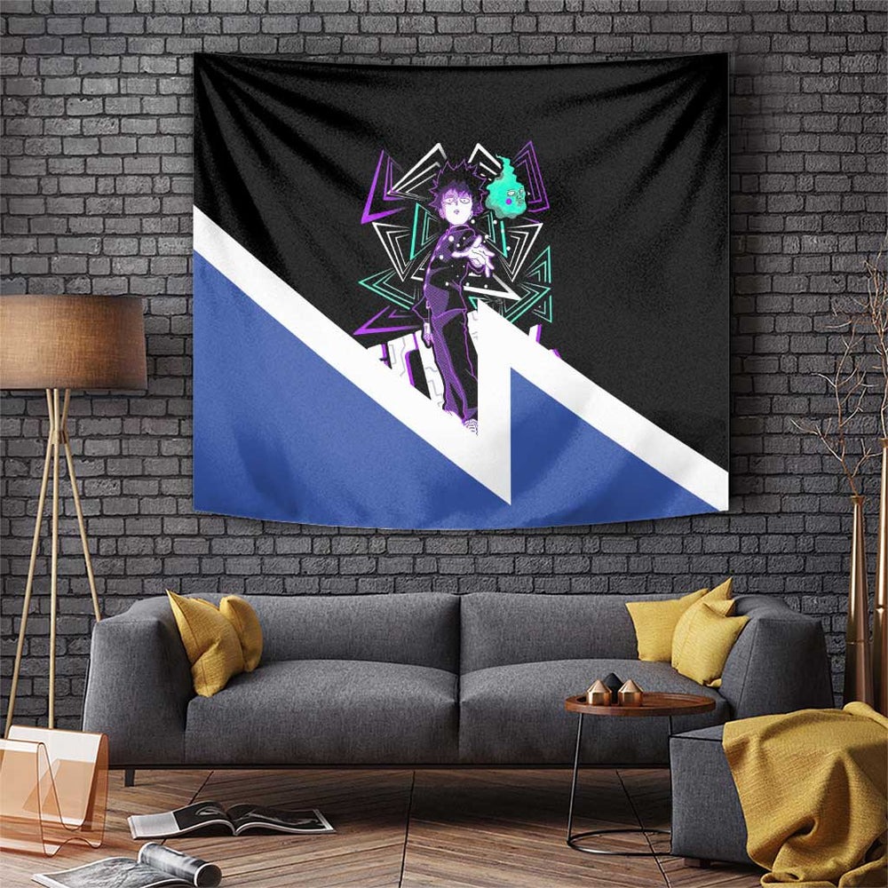 Mob Psycho 100 Tapestry with Shigeo Kageyama and Spirit Aura Anime Design TS04 Mob Psycho 100 Tapestry with Shigeo Kageyama and Spirit Aura Anime Design TS04