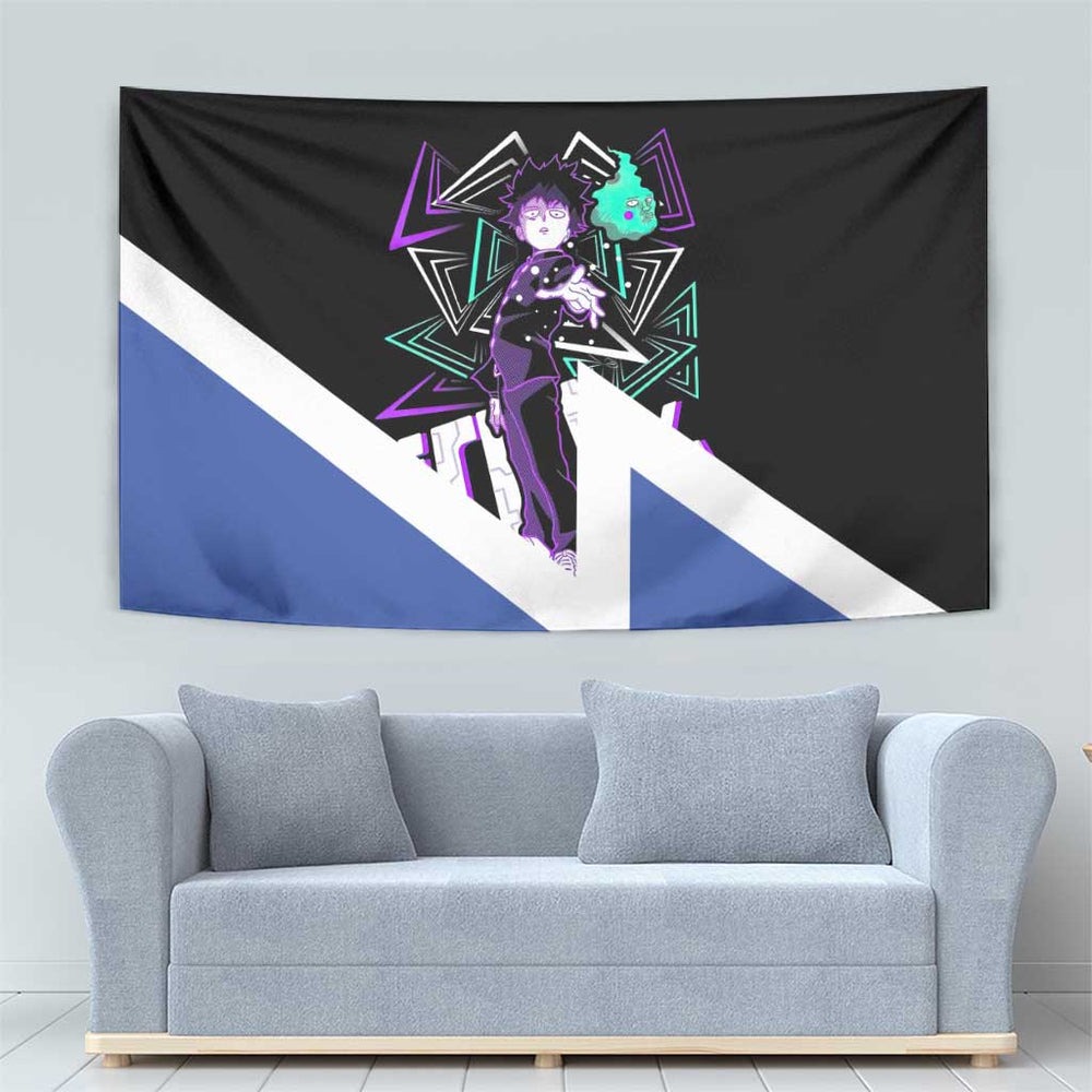 Mob Psycho 100 Tapestry with Shigeo Kageyama and Spirit Aura Anime Design TS04 Mob Psycho 100 Tapestry with Shigeo Kageyama and Spirit Aura Anime Design TS04