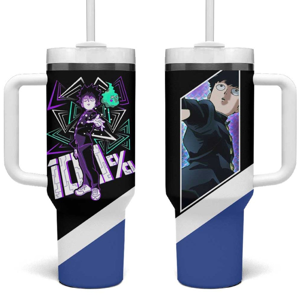 Mob Psycho 100 Tumbler With Handle with Shigeo Kageyama and Spirit Aura Anime Design TS04 Mob Psycho 100 Tumbler With Handle with Shigeo Kageyama and Spirit Aura Anime Design TS04