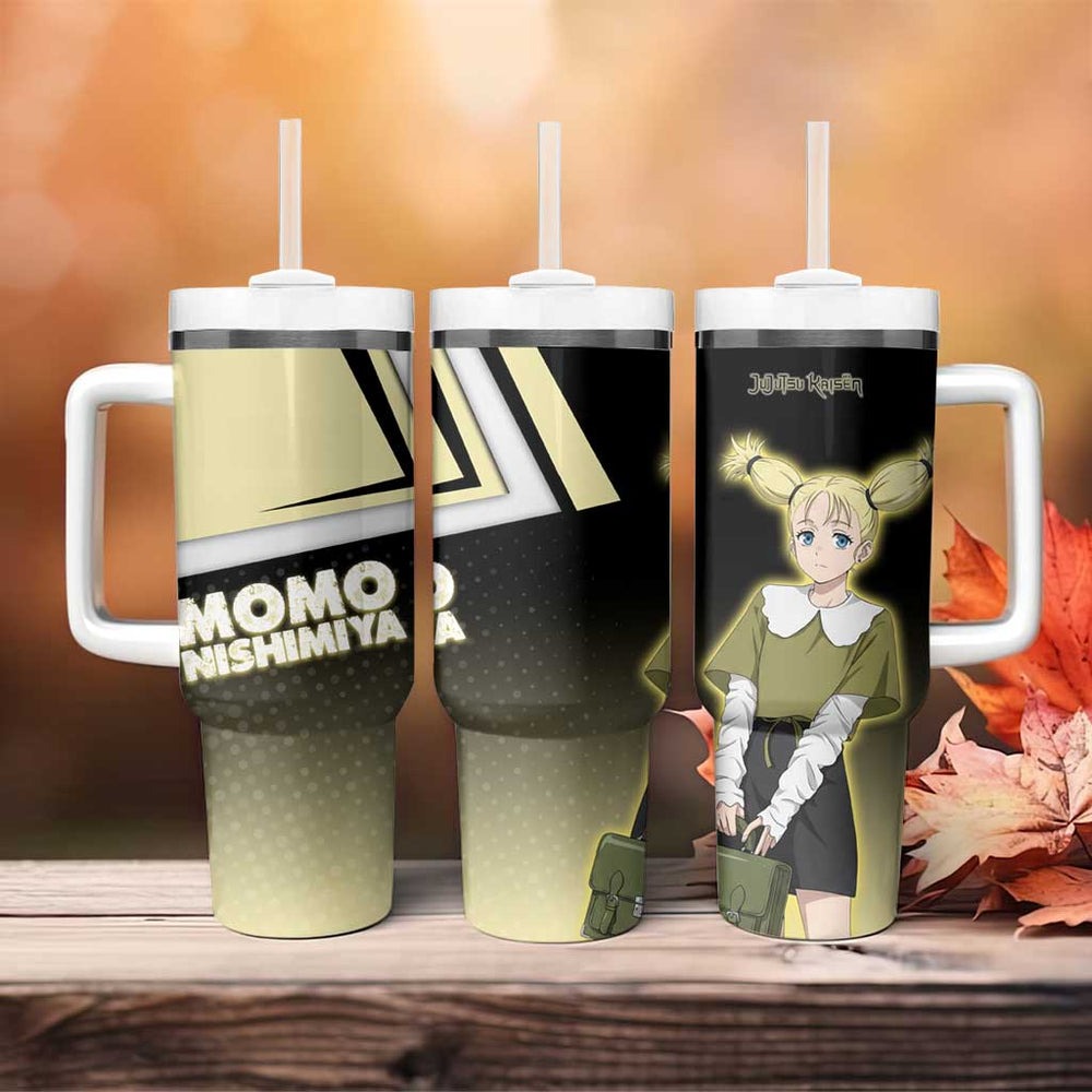 Momo Nishimiya Tumbler With Handle Soft Pastel Anime Style TS04 Momo Nishimiya Tumbler With Handle Soft Pastel Anime Style TS04