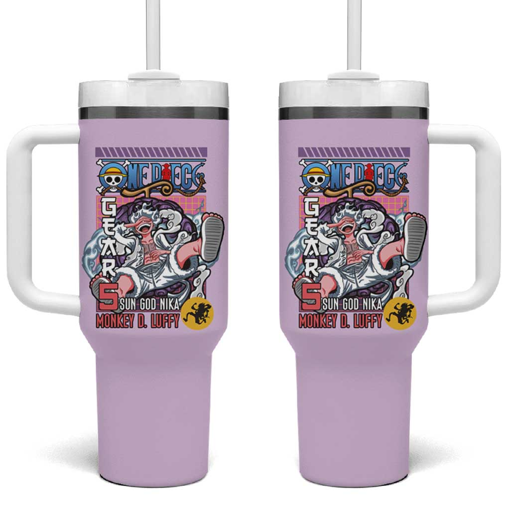 Monkey D. Luffy Gear 5 And Demon Fruit Nika - One Piece Tumbler With Handle Anime Style TS04