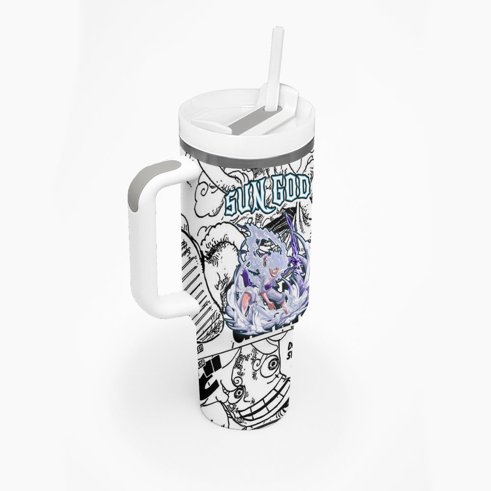 Monkey D Luffy - Nika Sun God Tumbler With Handle Anime Mix Manga Style TS04 Monkey D Luffy - Nika Sun God Tumbler With Handle Anime Mix Manga Style TS04