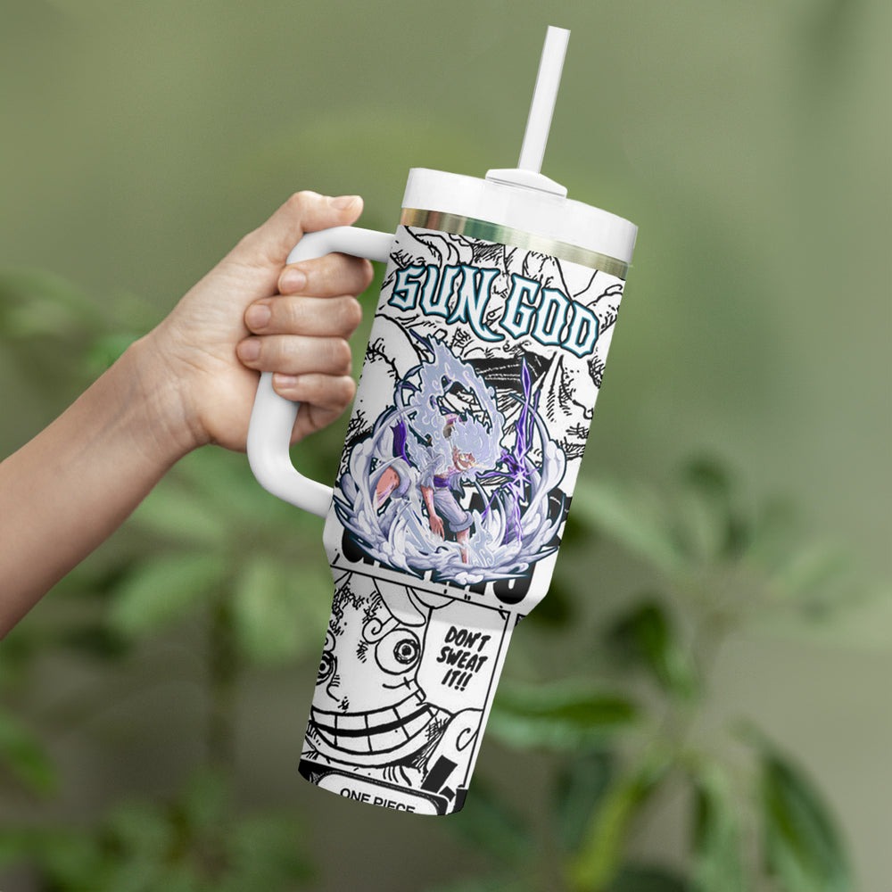 Monkey D Luffy - Nika Sun God Tumbler With Handle Anime Mix Manga Style TS04 Monkey D Luffy - Nika Sun God Tumbler With Handle Anime Mix Manga Style TS04