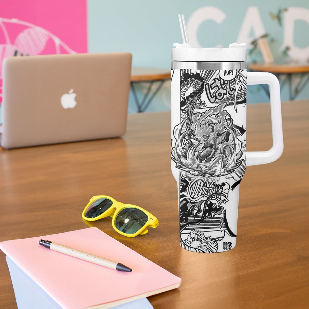 Monkey D Luffy - Nika Sun God Tumbler With Handle Anime Mix Manga Style TS04 Monkey D Luffy - Nika Sun God Tumbler With Handle Anime Mix Manga Style TS04