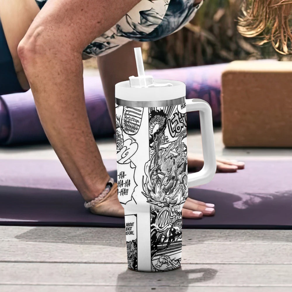 Monkey D Luffy - Nika Sun God Tumbler With Handle Anime Mix Manga Style TS04 Monkey D Luffy - Nika Sun God Tumbler With Handle Anime Mix Manga Style TS04