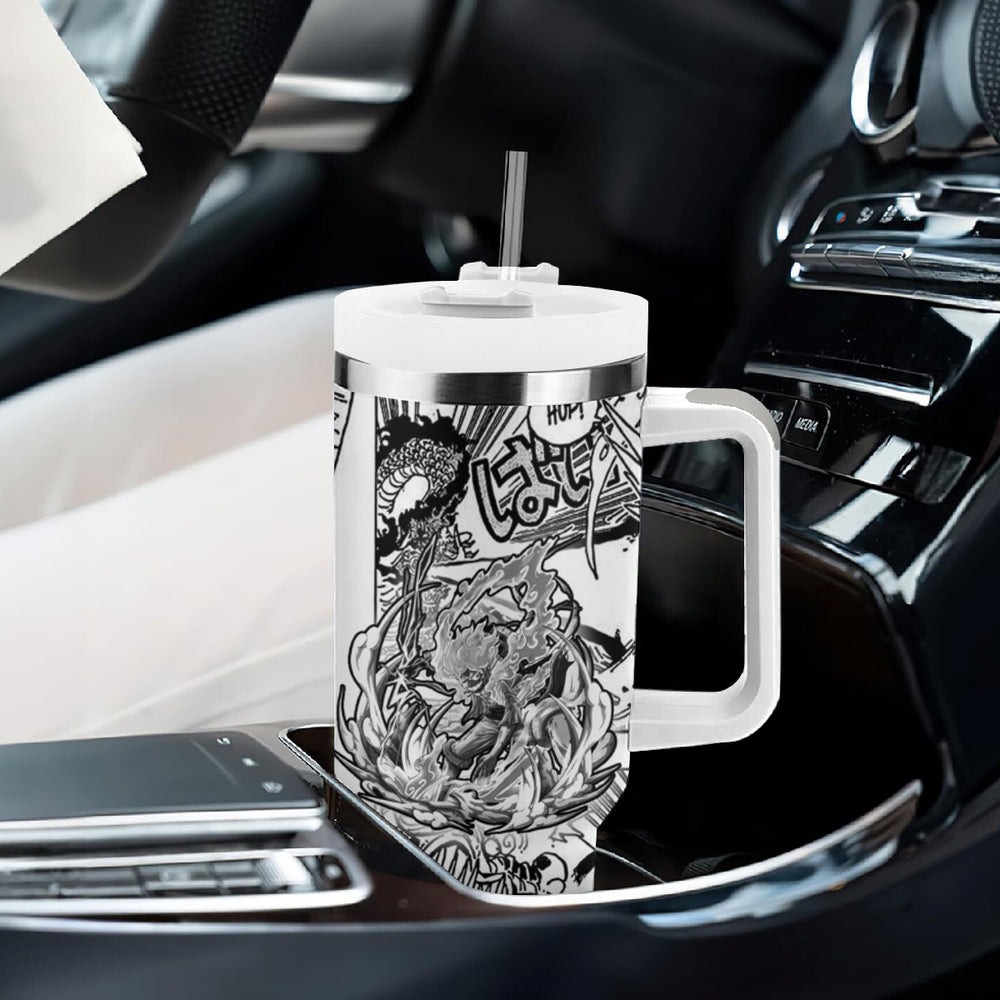 Monkey D Luffy - Nika Sun God Tumbler With Handle Anime Mix Manga Style TS04 Monkey D Luffy - Nika Sun God Tumbler With Handle Anime Mix Manga Style TS04
