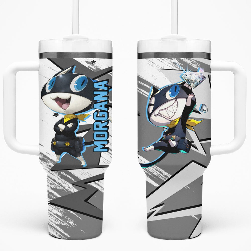 Morgana Persona Tumbler With Handle Anime Mix Polygon Cyber Style TS04 Morgana Persona Tumbler With Handle Anime Mix Polygon Cyber Style TS04