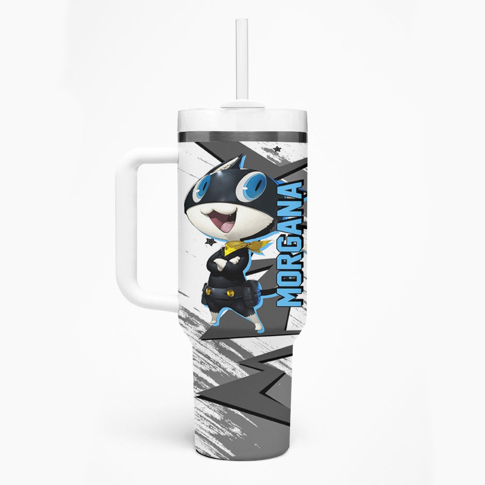 Morgana Persona Tumbler With Handle Anime Mix Polygon Cyber Style TS04 Morgana Persona Tumbler With Handle Anime Mix Polygon Cyber Style TS04