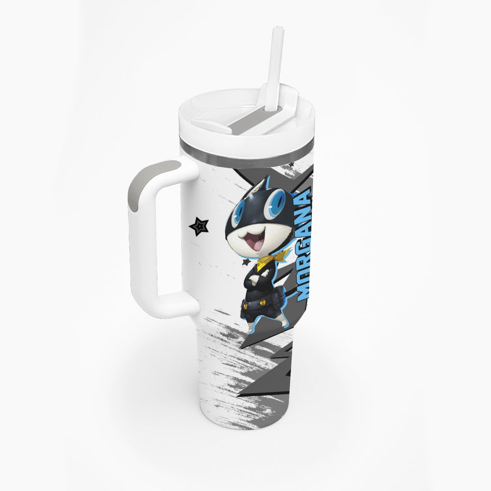 Morgana Persona Tumbler With Handle Anime Mix Polygon Cyber Style TS04 Morgana Persona Tumbler With Handle Anime Mix Polygon Cyber Style TS04
