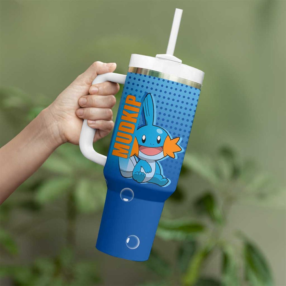Mudkip from Poké Tumbler With Handle with Water Type Ability and Playful Pose Design TS04