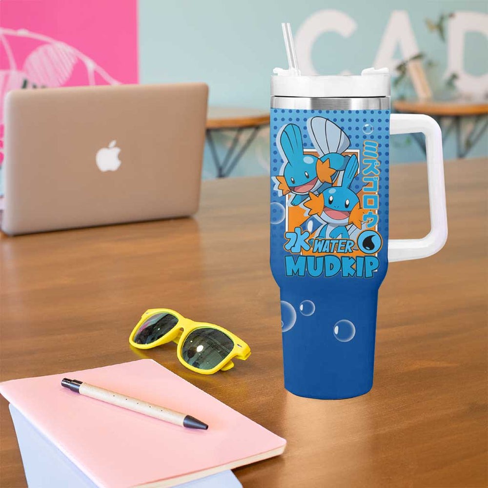 Mudkip from Poké Tumbler With Handle with Water Type Ability and Playful Pose Design TS04