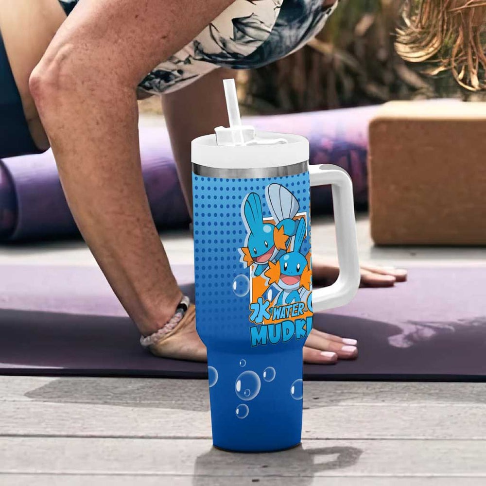 Mudkip from Poké Tumbler With Handle with Water Type Ability and Playful Pose Design TS04