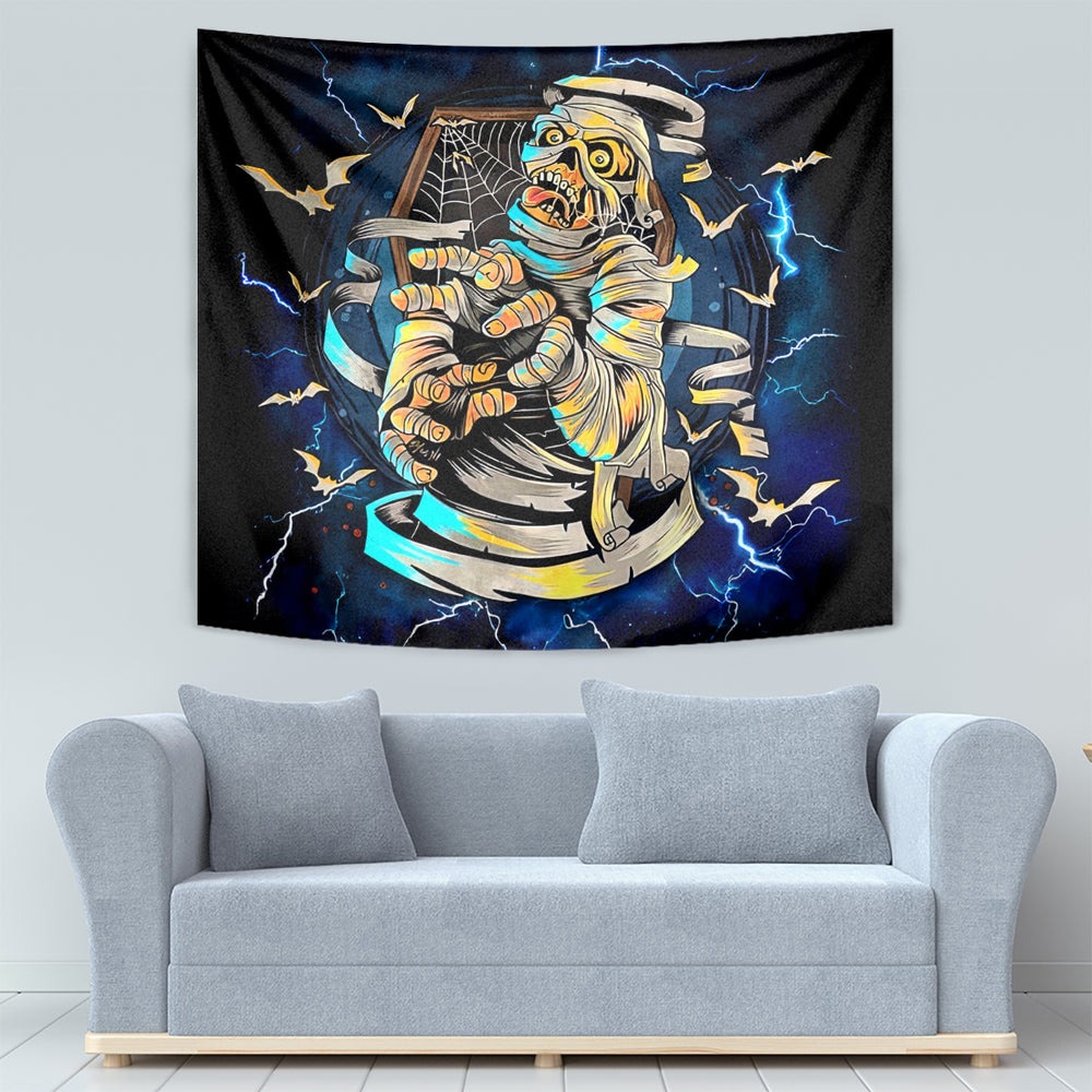 Mummy Skull Tapestry I'm Going To Hell to Pick You Up DT01 Mummy Skull Tapestry I'm Going To Hell to Pick You Up DT01