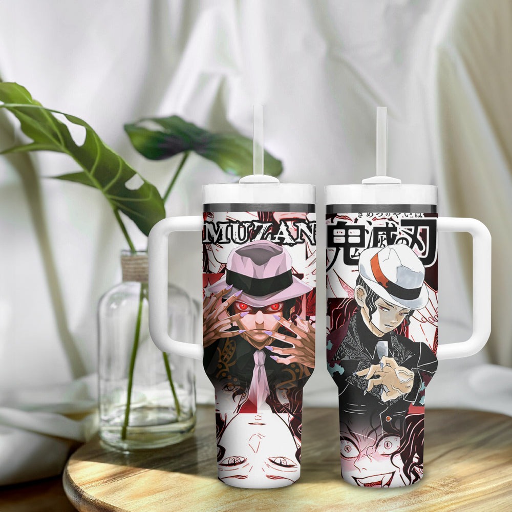 Muzan Kibutsuji Demon Slayer Tumbler With Handle Anime Mix Manga Style TS04 Muzan Kibutsuji Demon Slayer Tumbler With Handle Anime Mix Manga Style TS04
