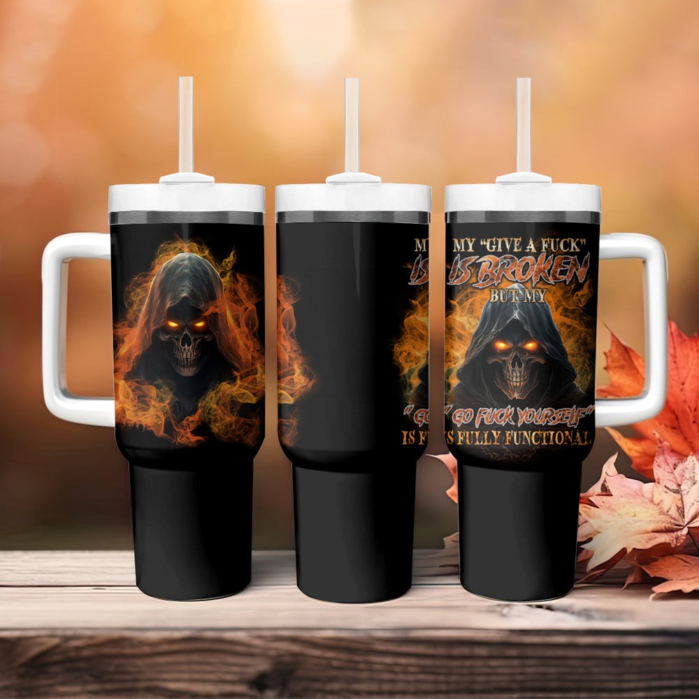 My Give A F Reaper Fire All Tumbler With Handle TS04