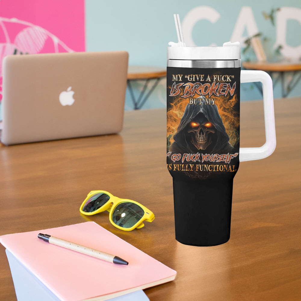 My Give A F Reaper Fire All Tumbler With Handle TS04