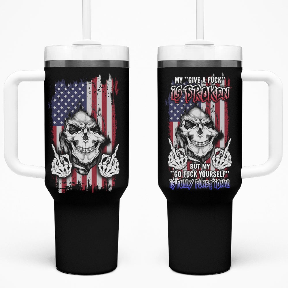 My Give A F Reaper Flag Tumbler With Handle TS04