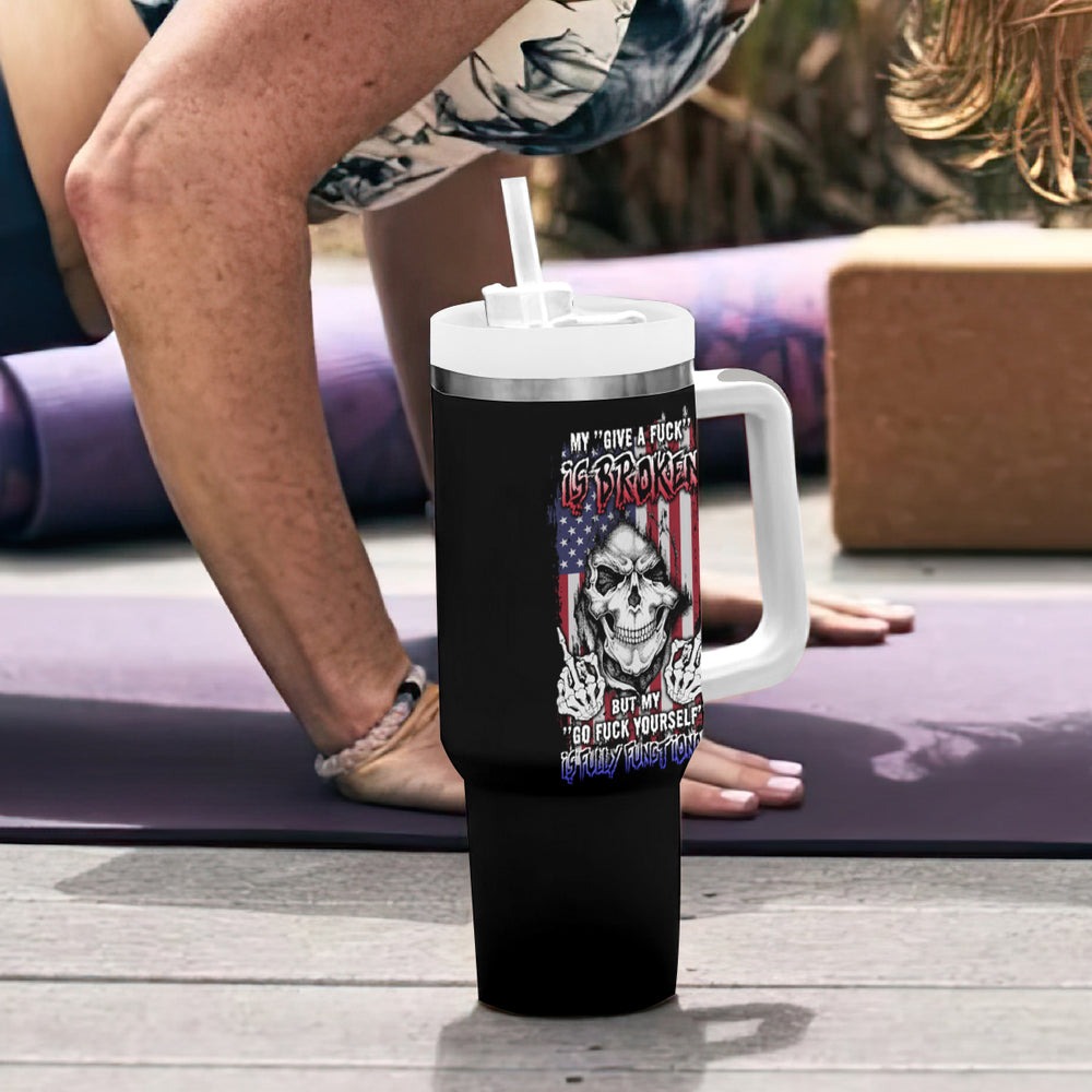 My Give A F Reaper Flag Tumbler With Handle TS04