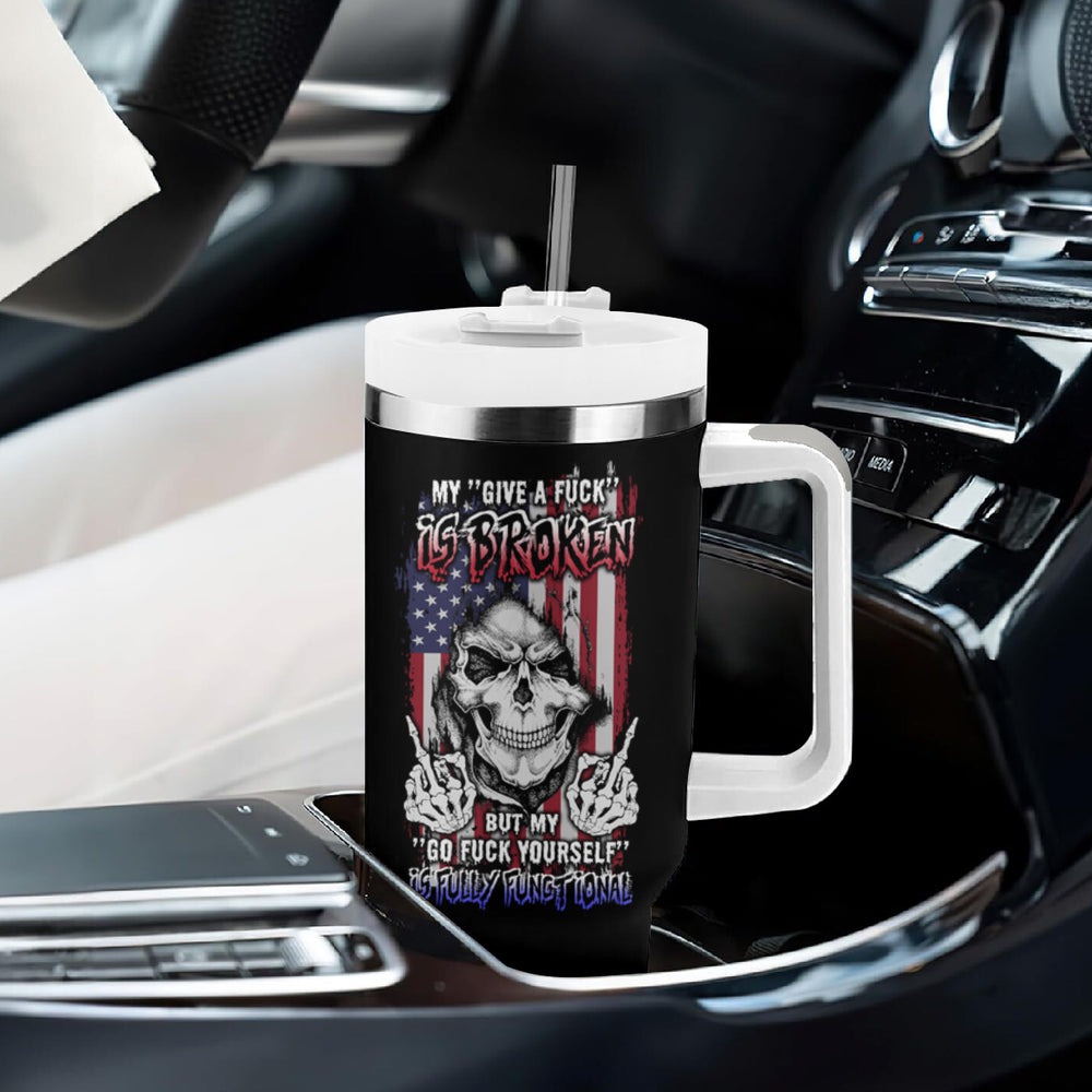 My Give A F Reaper Flag Tumbler With Handle TS04