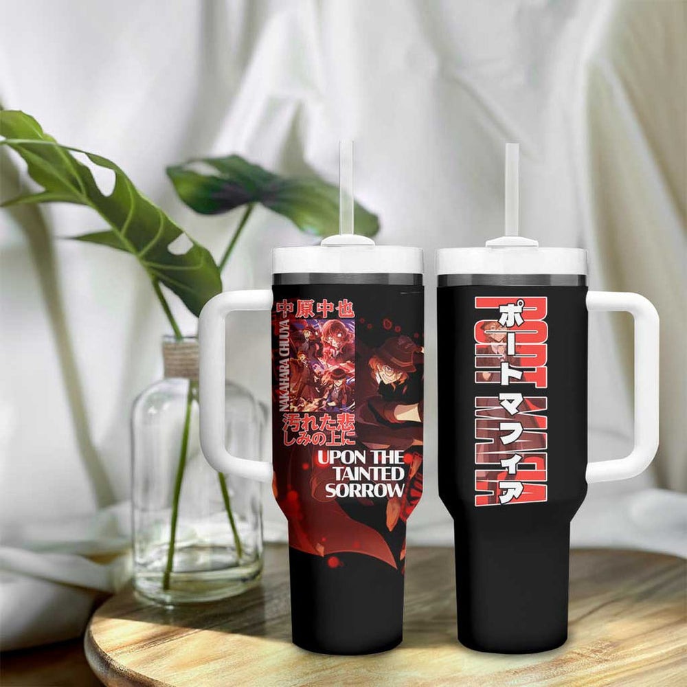 Nakahara Chuuya Bungou Stray Dogs Tumbler With Handle Anime Style TS04 Nakahara Chuuya Bungou Stray Dogs Tumbler With Handle Anime Style TS04