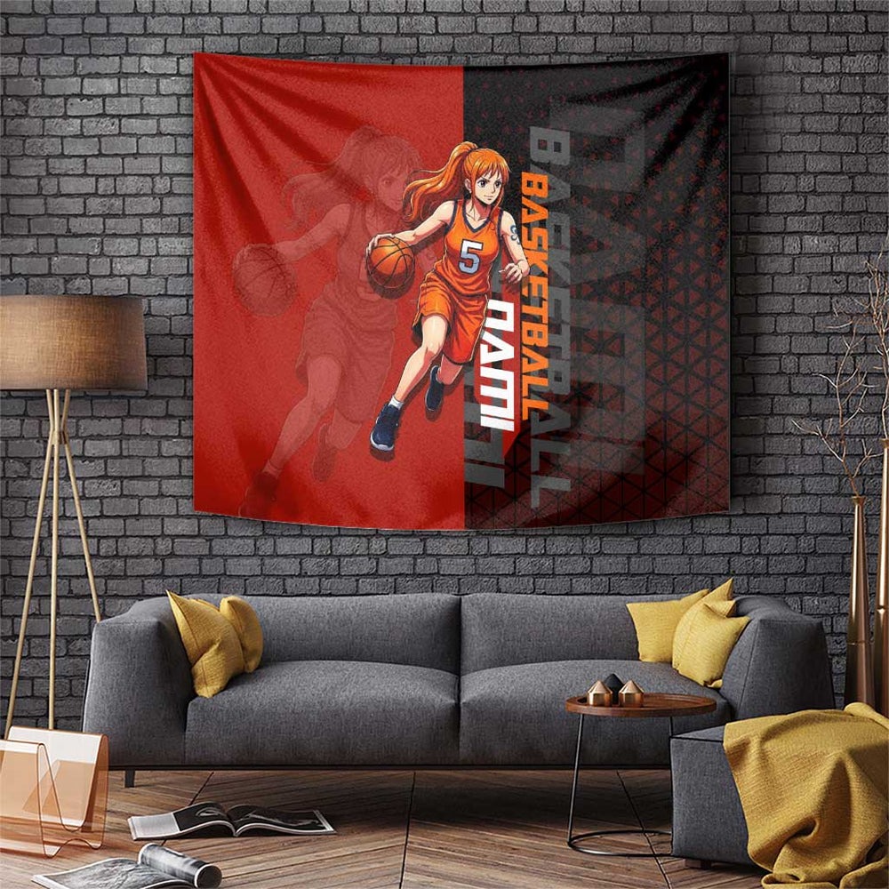 Nami One Piece Basketball Theme Red and Black Design Tumbler With Handle with Action Pose and Straw Hat Logo TS04 Nami One Piece Basketball Theme Red and Black Design Tumbler With Handle with Action Pose and Straw Hat Logo TS04