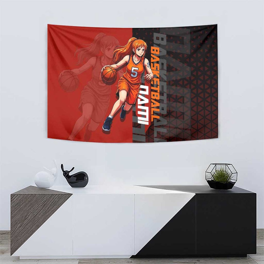 Nami One Piece Basketball Theme Red and Black Design Tumbler With Handle with Action Pose and Straw Hat Logo TS04 Nami One Piece Basketball Theme Red and Black Design Tumbler With Handle with Action Pose and Straw Hat Logo TS04