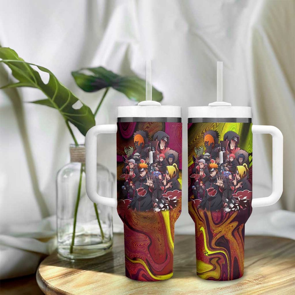 Naruto Neon Bond Akatsuki Tumbler With Handle Anime Mix Trippy Style TS04 Naruto Neon Bond Akatsuki Tumbler With Handle Anime Mix Trippy Style TS04