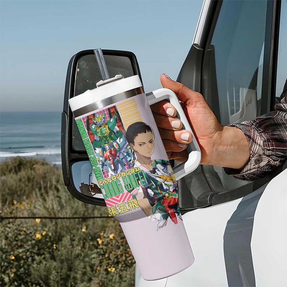 Nataku x Chang Wufei Gundam Wing Endless Waltz Tumbler With Handle Japan Anime Style TS04 Nataku x Chang Wufei Gundam Wing Endless Waltz Tumbler With Handle Japan Anime Style TS04