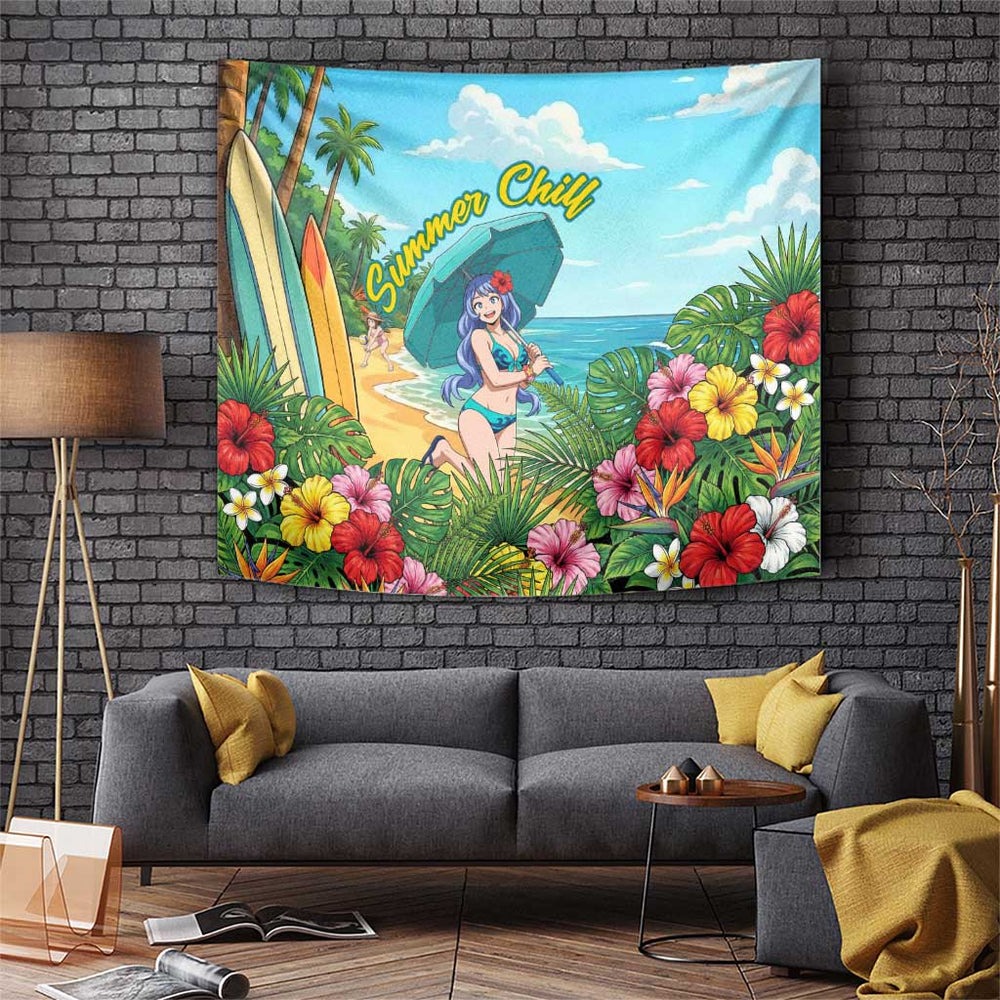Nejire Hado Summer Chill Tumbler With Handle Tropical Anime Surfside Art TS04 Nejire Hado Summer Chill Tumbler With Handle Tropical Anime Surfside Art TS04