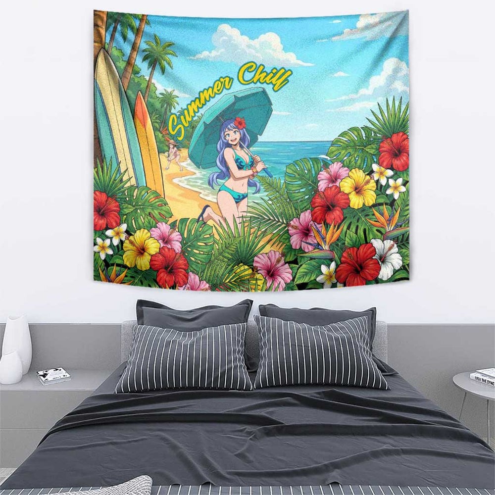 Nejire Hado Summer Chill Tumbler With Handle Tropical Anime Surfside Art TS04 Nejire Hado Summer Chill Tumbler With Handle Tropical Anime Surfside Art TS04