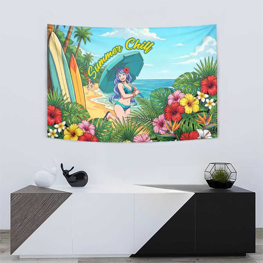 Nejire Hado Summer Chill Tumbler With Handle Tropical Anime Surfside Art TS04 Nejire Hado Summer Chill Tumbler With Handle Tropical Anime Surfside Art TS04