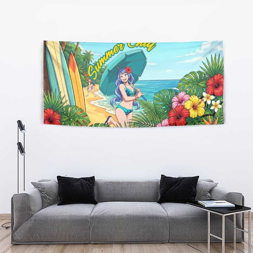 Nejire Hado Summer Chill Tumbler With Handle Tropical Anime Surfside Art TS04 Nejire Hado Summer Chill Tumbler With Handle Tropical Anime Surfside Art TS04