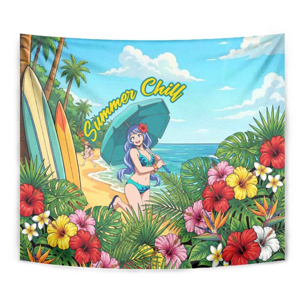 Nejire Hado Summer Chill Tumbler With Handle Tropical Anime Surfside Art TS04 Nejire Hado Summer Chill Tumbler With Handle Tropical Anime Surfside Art TS04