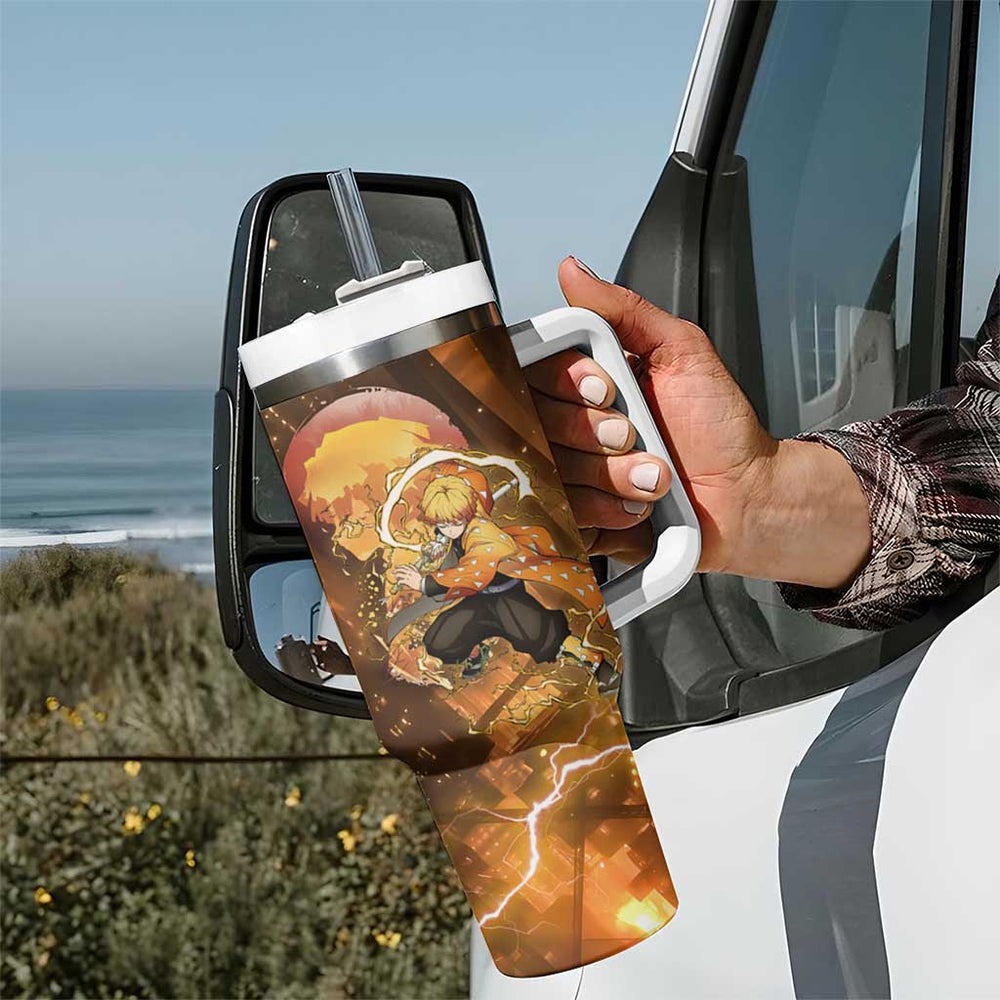Nenitsu - Infinity Castle - Demon Slayer Tumbler With Handle Anime Style TS04 Nenitsu - Infinity Castle - Demon Slayer Tumbler With Handle Anime Style TS04