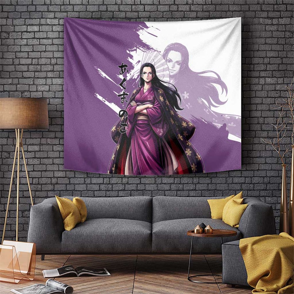 Nico Robin in Wano Kimono Elegance Tumbler With Handle Demon Child in Regal Purple - One Piece Wano Style TS04 Nico Robin in Wano Kimono Elegance Tumbler With Handle Demon Child in Regal Purple - One Piece Wano Style TS04