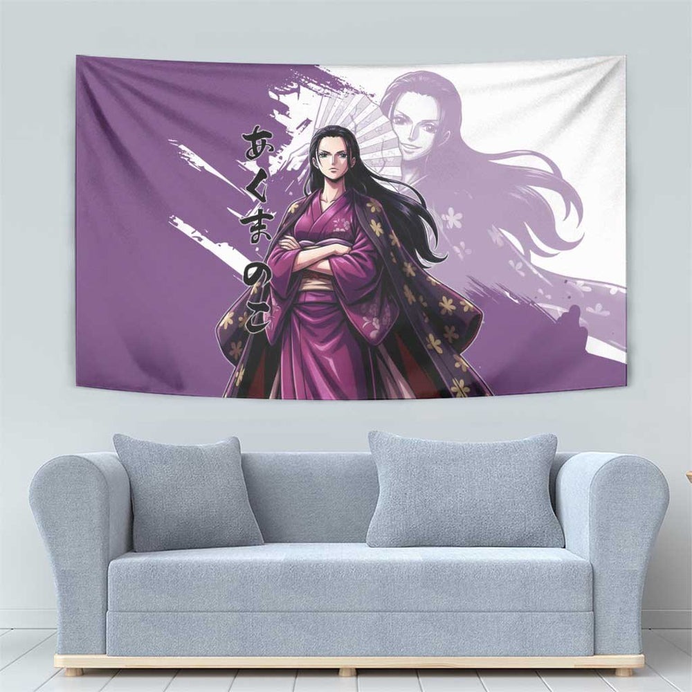 Nico Robin in Wano Kimono Elegance Tumbler With Handle Demon Child in Regal Purple - One Piece Wano Style TS04 Nico Robin in Wano Kimono Elegance Tumbler With Handle Demon Child in Regal Purple - One Piece Wano Style TS04