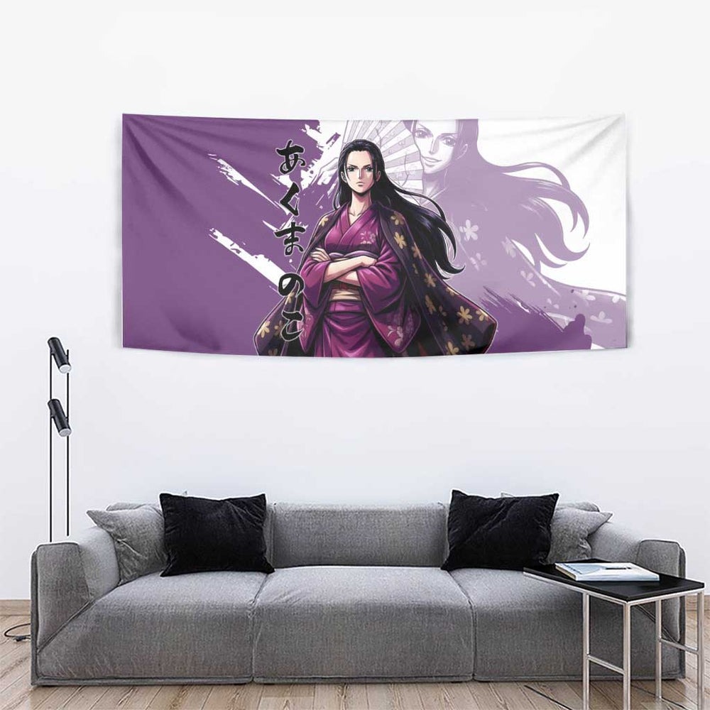 Nico Robin in Wano Kimono Elegance Tumbler With Handle Demon Child in Regal Purple - One Piece Wano Style TS04 Nico Robin in Wano Kimono Elegance Tumbler With Handle Demon Child in Regal Purple - One Piece Wano Style TS04