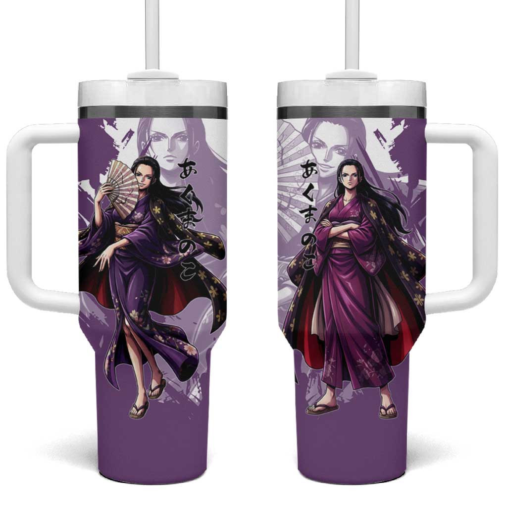 Nico Robin in Wano Kimono Elegance Tumbler With Handle Demon Child in Regal Purple - One Piece Wano Style TS04