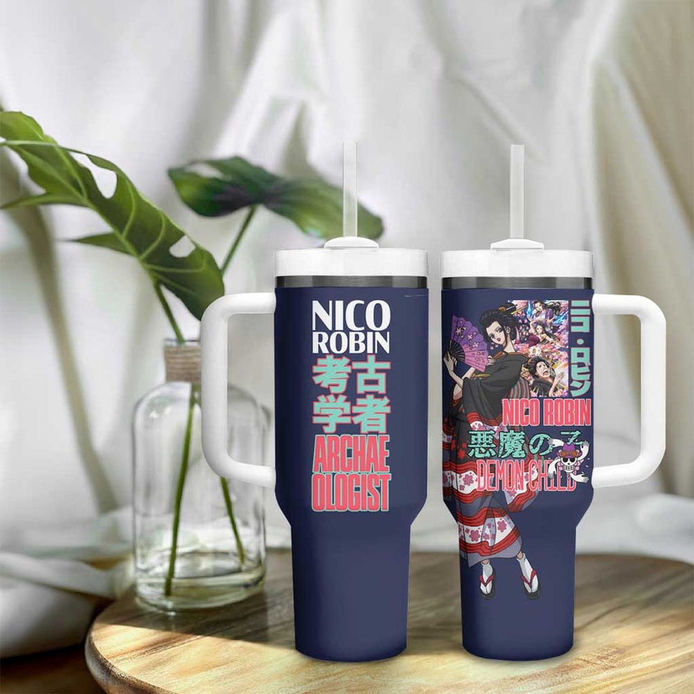 Nico Robin V2 One Piece Tumbler With Handle Anime Style TS04 Nico Robin V2 One Piece Tumbler With Handle Anime Style TS04