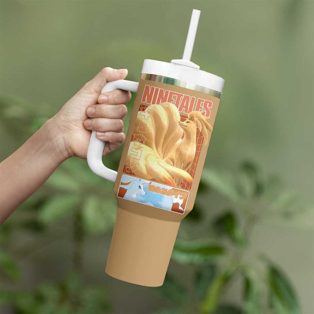 Ninetales Poke Tumbler With Handle Anime Style TS04 Ninetales Poke Tumbler With Handle Anime Style TS04