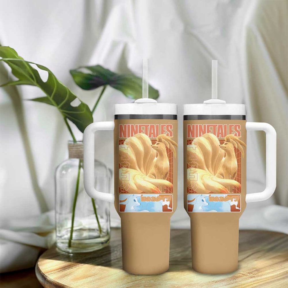Ninetales Poke Tumbler With Handle Anime Style TS04 Ninetales Poke Tumbler With Handle Anime Style TS04