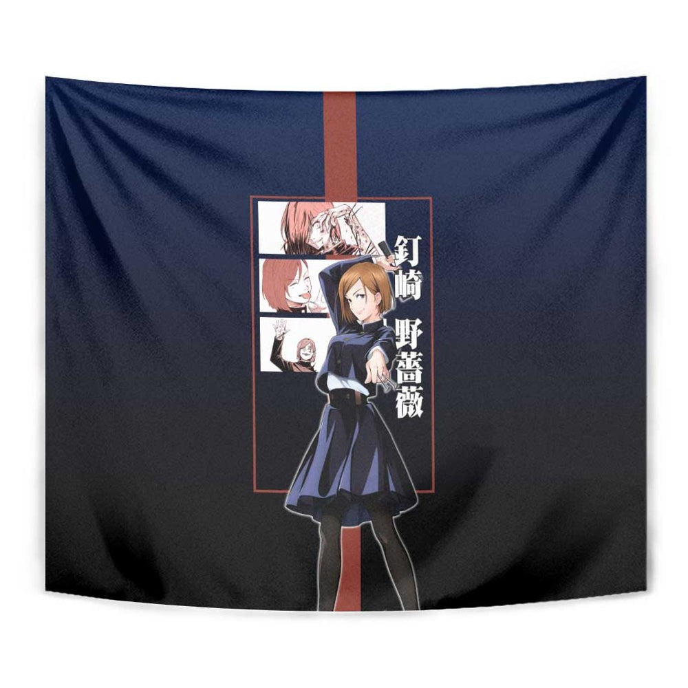 Nobara Kugisaki from Jujutsu Kaisen Tumbler With Handle with Dark Blue and Red Background and Multiple Poses Design TS04 Nobara Kugisaki from Jujutsu Kaisen Tumbler With Handle with Dark Blue and Red Background and Multiple Poses Design TS04