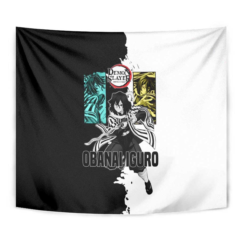 Obanai Iguro from Demon Slayer Tumbler With Handle with Black and White Contrast Background and Serpent-Themed Manga Style Design TS04 Obanai Iguro from Demon Slayer Tumbler With Handle with Black and White Contrast Background and Serpent-Themed Manga Style Design TS04