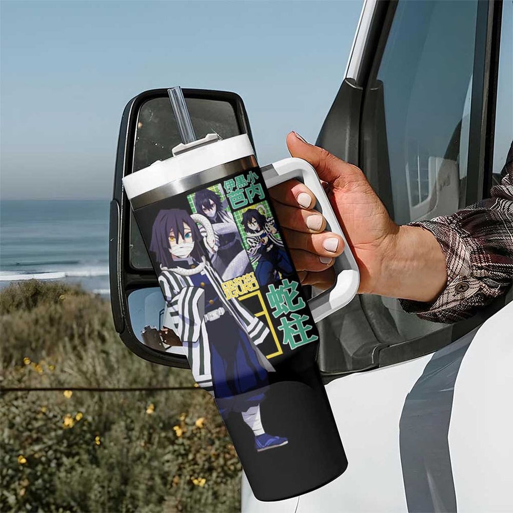 Obanai Iguro V2 Demon Slayer Tumbler With Handle Anime Style TS04 Obanai Iguro V2 Demon Slayer Tumbler With Handle Anime Style TS04