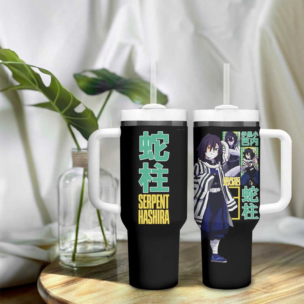 Obanai Iguro V2 Demon Slayer Tumbler With Handle Anime Style TS04 Obanai Iguro V2 Demon Slayer Tumbler With Handle Anime Style TS04
