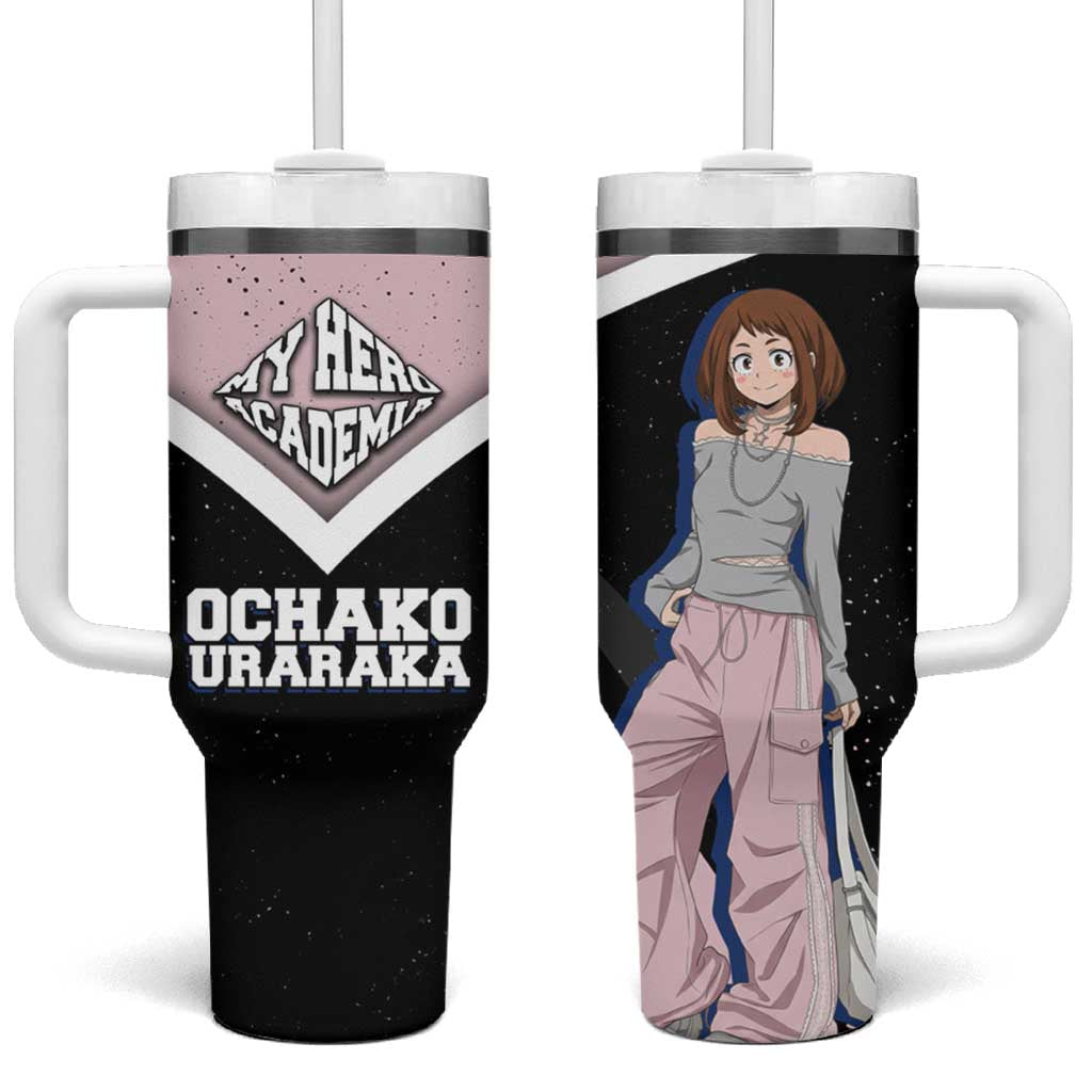 Ochako Uraraka My Hero Academia Tumbler With Handle Anime Grunge Splatter Graphic Style TS04